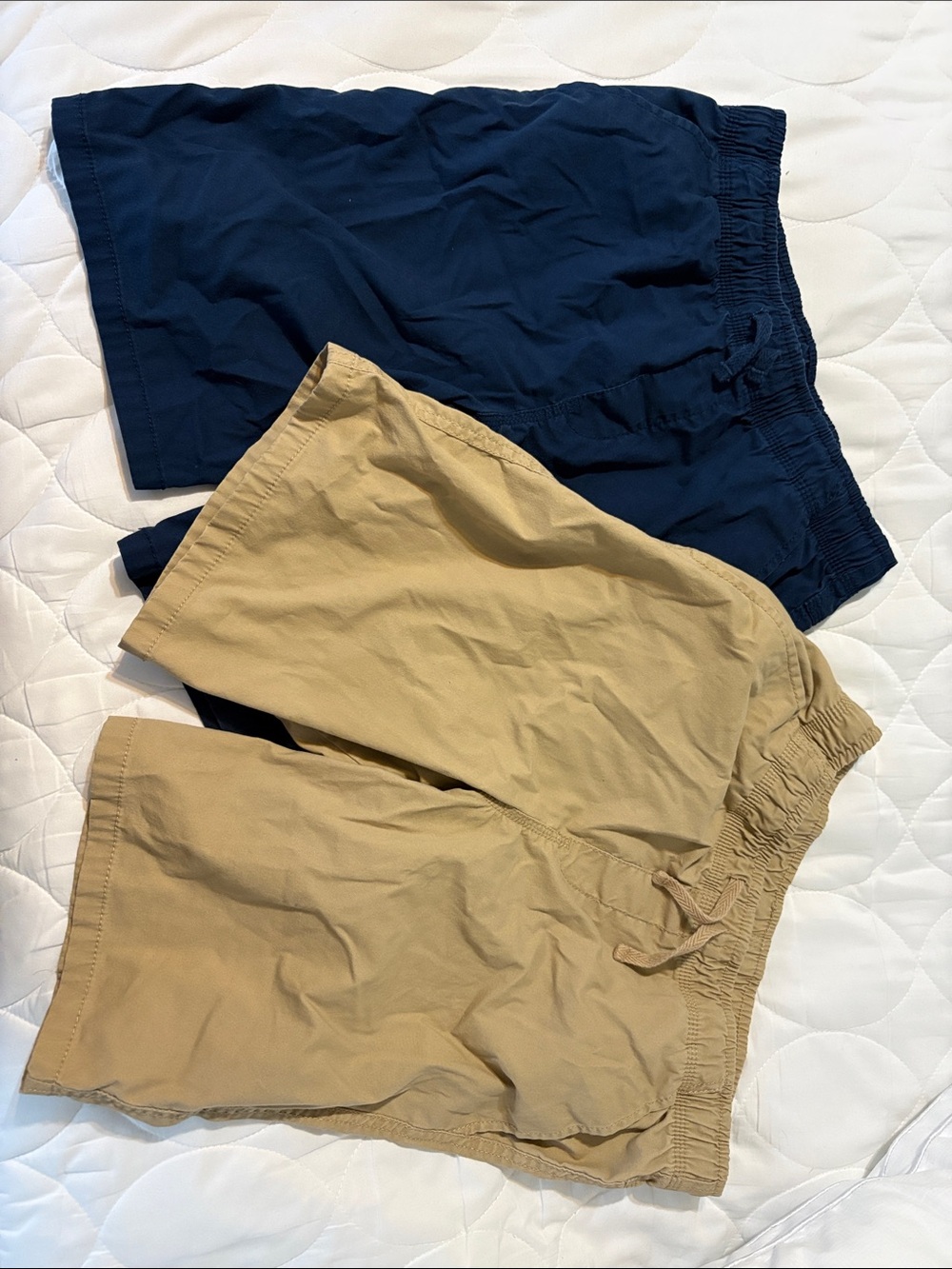 Boys Elastic Waist Shorts - Navy & Khaki